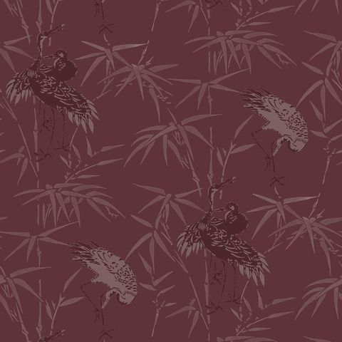 V&A Bamboo Garden Damson Upholstery Fabric