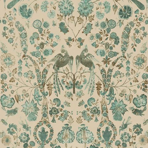 V&A Coromandel Emerald Upholstery Fabric