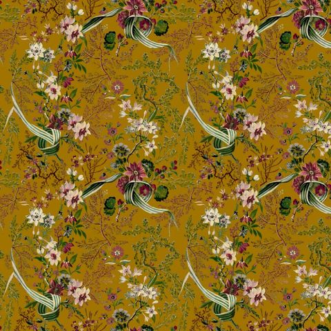 V&A Floris Gold Upholstery Fabric