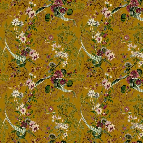 V&A Floris Gold Upholstery Fabric