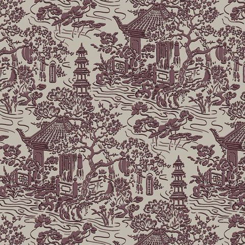 V&A Pagoda Berry Upholstery Fabric