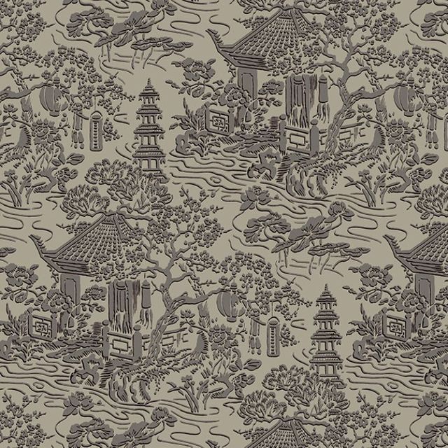 Arley House V&A Classic Collection V&A Pagoda Taupe Upholstery Fabric