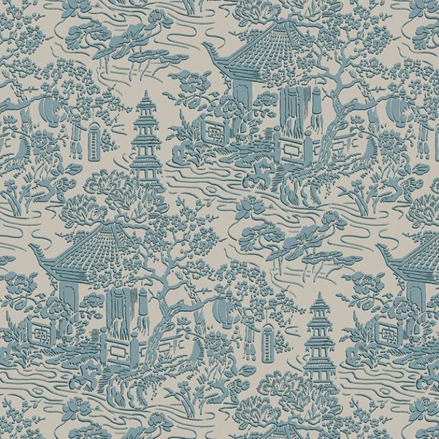 Arley House V&A Classic Collection V&A Pagoda Duck Egg Upholstery Fabric