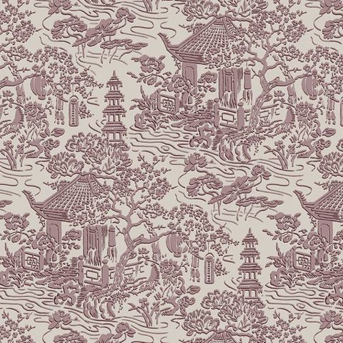 V&A Pagoda Pink Upholstery Fabric