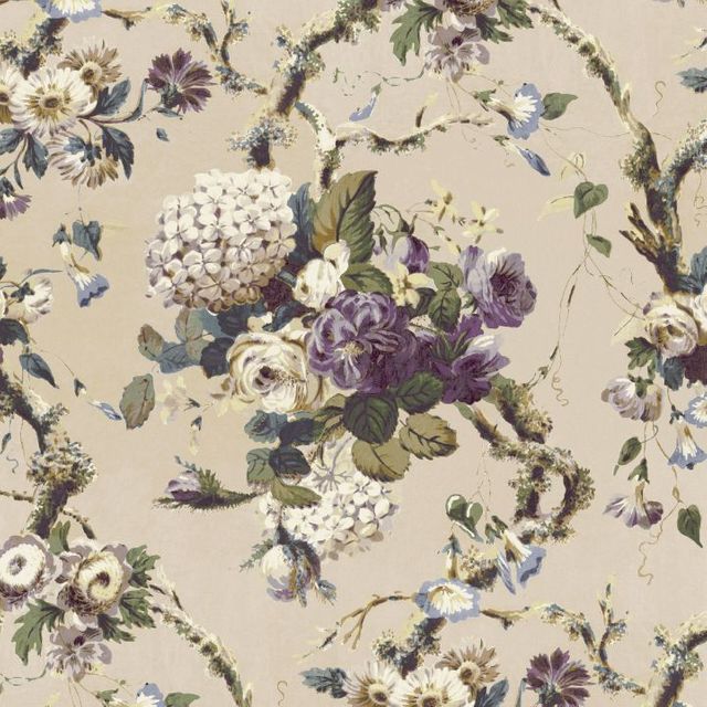 Arley House V&A Floral Abundance V&A Georgette Violet Upholstery Fabric