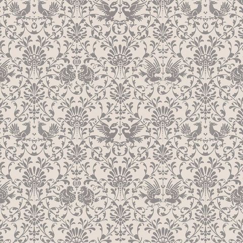 V&A Heraldic Birds Taupe Upholstery Fabric