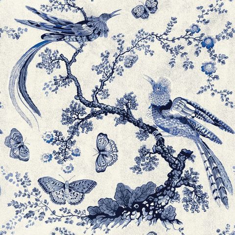 V&A Paradise Indigo Upholstery Fabric