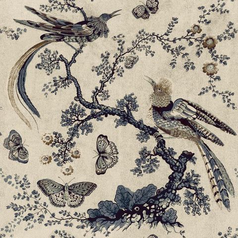 V&A Paradise Silver Upholstery Fabric