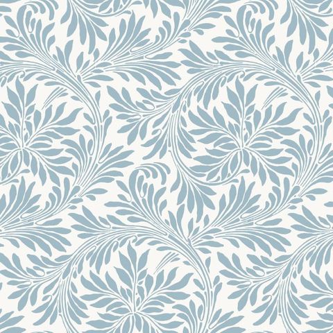 V&A Rolling Leaves Duck Egg Upholstery Fabric