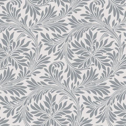 V&A Rolling Leaves Slate Grey Upholstery Fabric