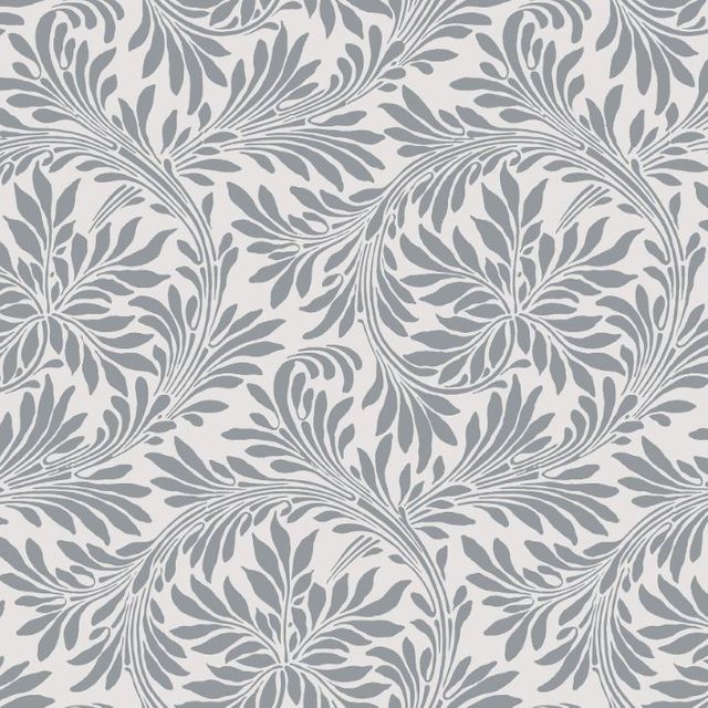 Arley House V&A Classic Collection V&A Rolling Leaves Slate Grey Upholstery Fabric