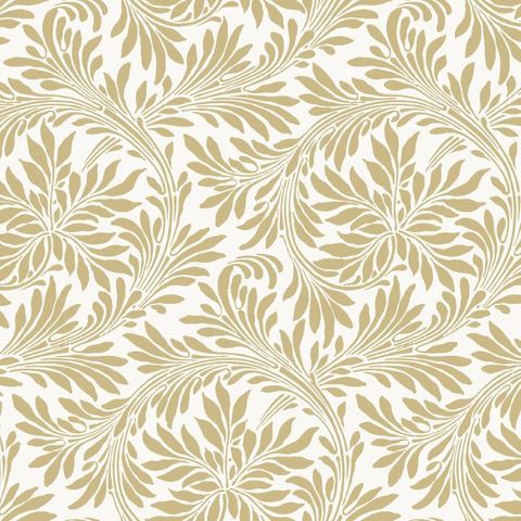 V&A Rolling Leaves Gold Upholstery Fabric