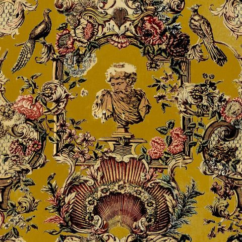 V&A Romano Ochre Upholstery Fabric