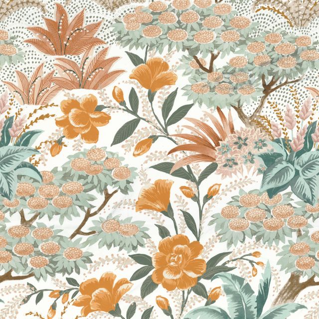 Casamance Cite Des Roses Cite Des Roses Ocre/Bois De Rose