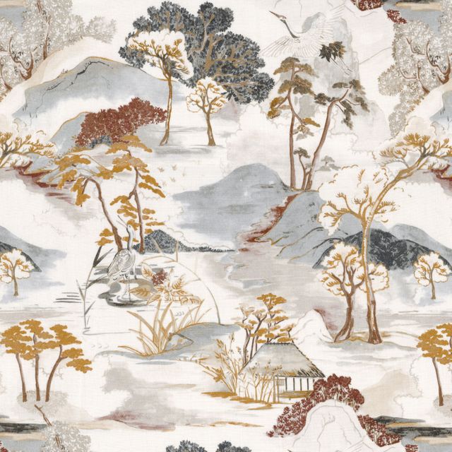 Casamance Matsu Matsu Lin Pierre Bleue Bordeaux