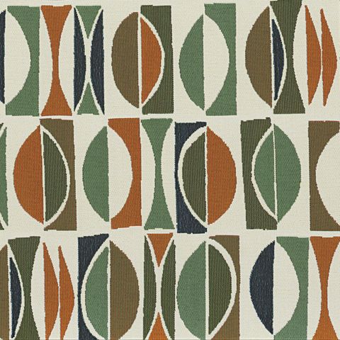 Amalfi Vert Orange Upholstery Fabric