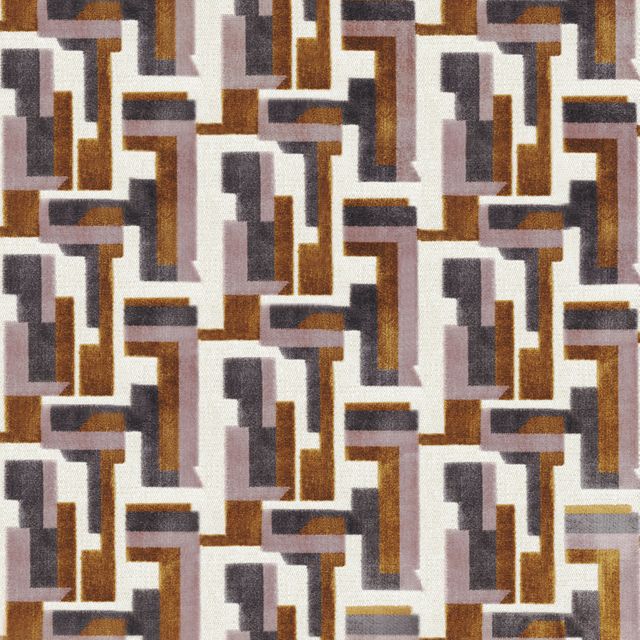 Casamance Paddington Bebop Parme/Anthracite Upholstery Fabric