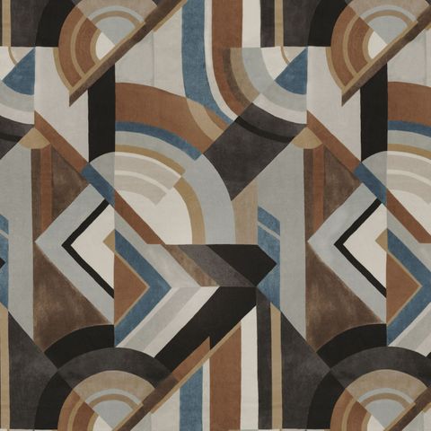 Convexe Noir/Tabac Upholstery Fabric