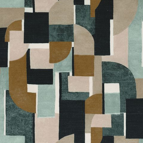 Montsouris Celadon/Camel Upholstery Fabric