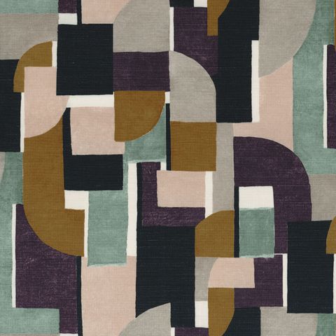 Montsouris Violet/Celadon Upholstery Fabric