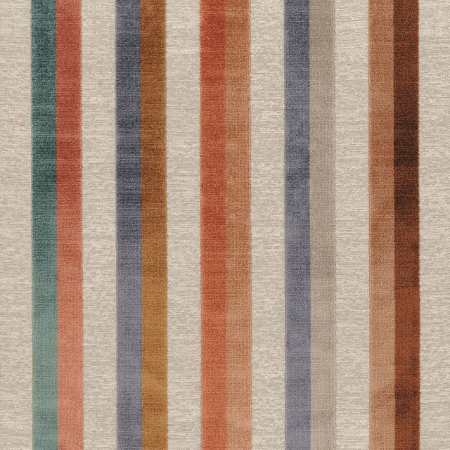 Casamance Point De Vue Pattern Multico Orange Brulee