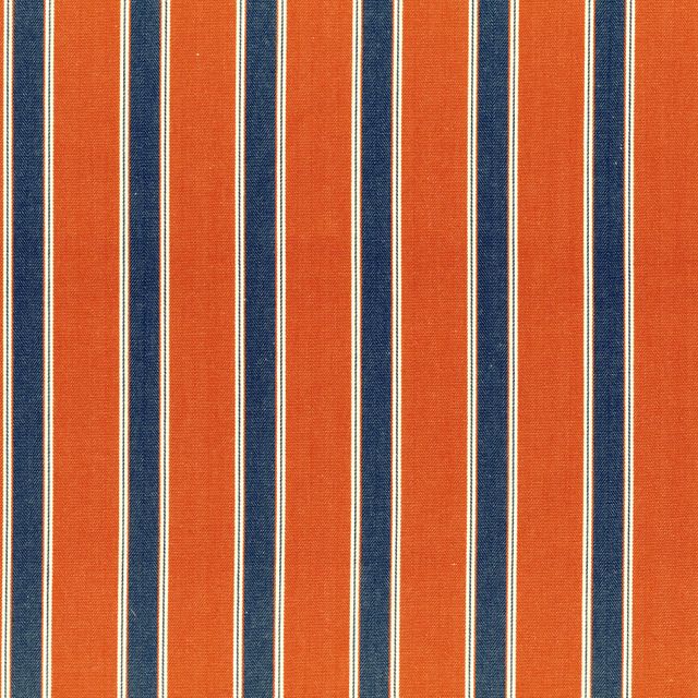 Ian Mankin Paint Pot Silhouette Stripe Rust/Navy Upholstery Fabric