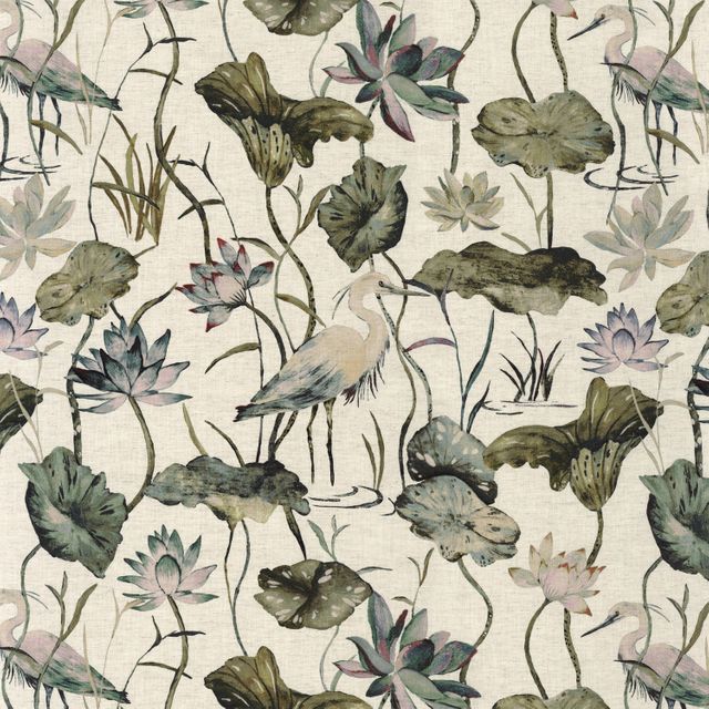 Heron Jade Upholstery Fabric