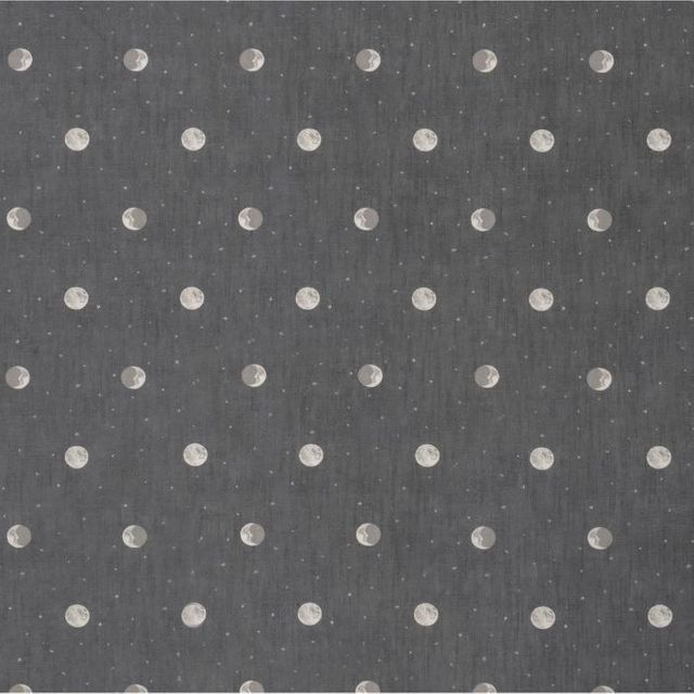 Over The Moon Charcoal Grey Upholstery Fabric