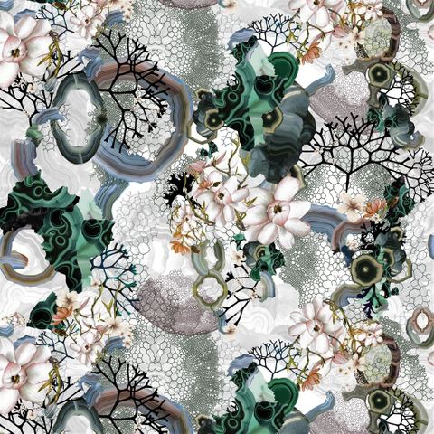 Algae Bloom Pearl Upholstery Fabric