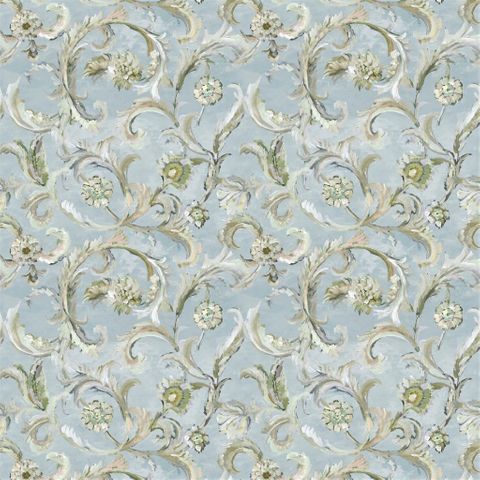 Myrtle Damask Celadon Upholstery Fabric