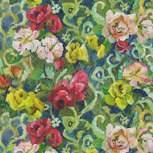 Designers Guild Tapestry Flower Prints & Panels Tapestry Flower Vintage Green