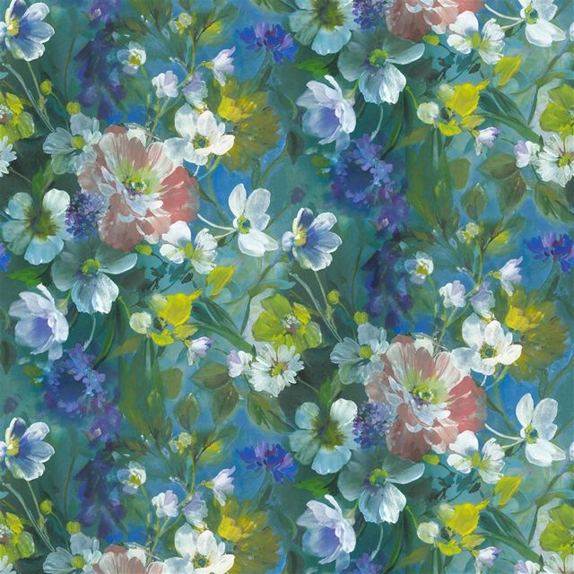 Designers Guild Tapestry Flower Prints & Panels Gladys Blossom Cobalt