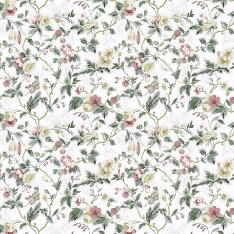 Craven Street Flower Vintage Peony Upholstery Fabric