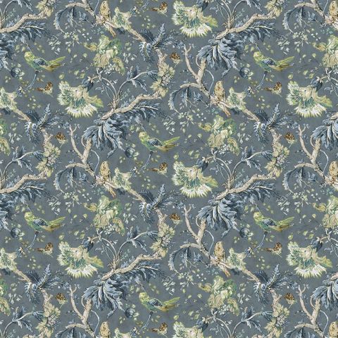 Suffolk Garden Slate Blue Upholstery Fabric