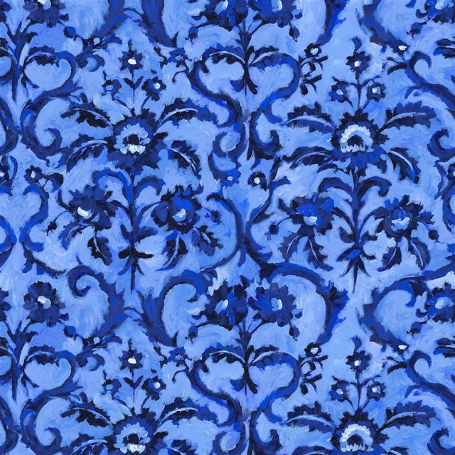 Designers Guild Tapestry Flower Prints & Panels Guerbois Cobalt