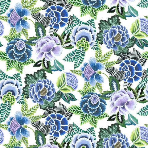 Rose De Damas Cobalt Upholstery Fabric