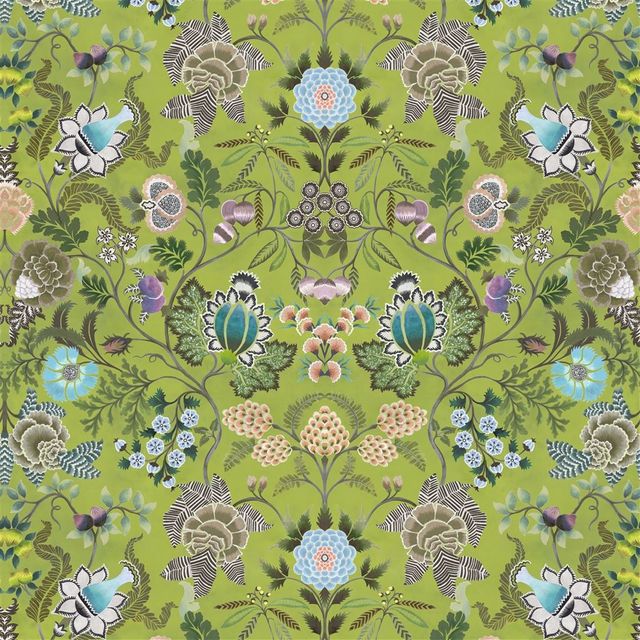 Designers Guild Fleurs D'Artistes Fabrics Brocart Decoratif  Moss