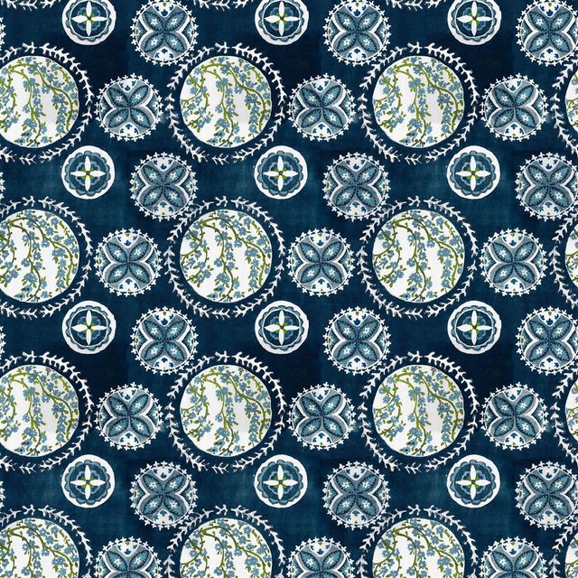 William Yeoward Khotan Fabrics Temari Ocean