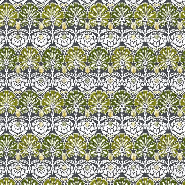 William Yeoward Khotan Fabrics Ottoman Damask Forest