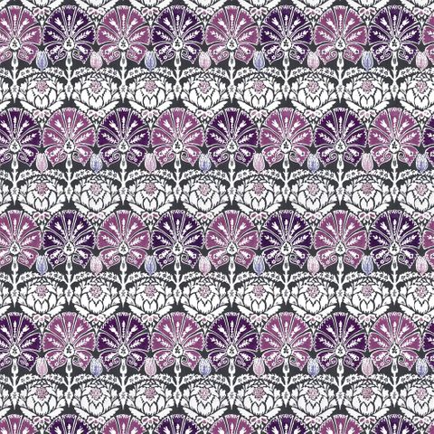 Ottoman Damask Aubergine Upholstery Fabric