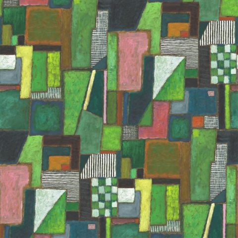 Raku Patchwork Emerald