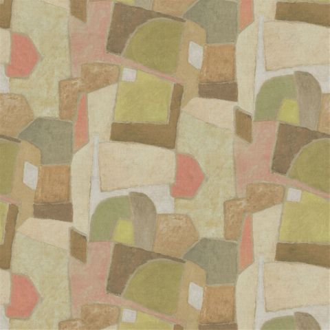 Clay Collage Terracotta Upholstery Fabric