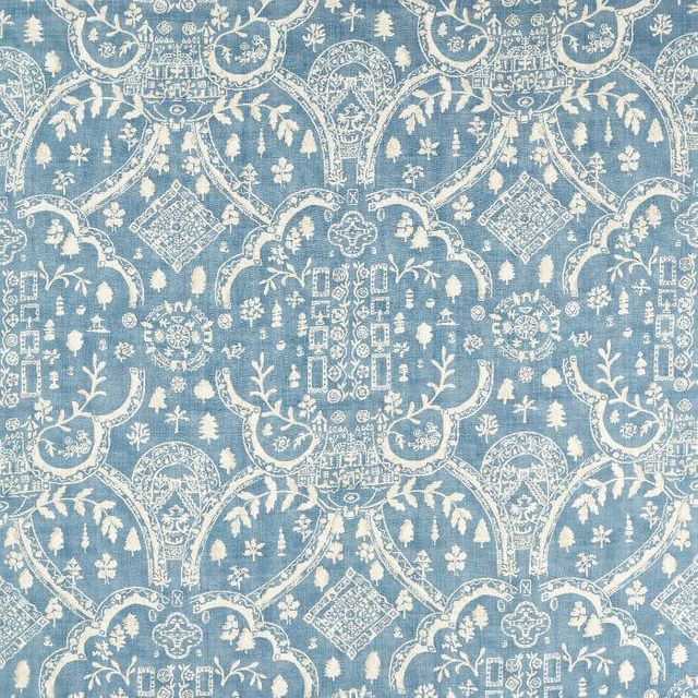 Sanderson Highgrove Topiary View Tetbury Blue Upholstery Fabric