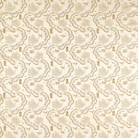Wildflower Meadow Brocade Pearl Upholstery Fabric