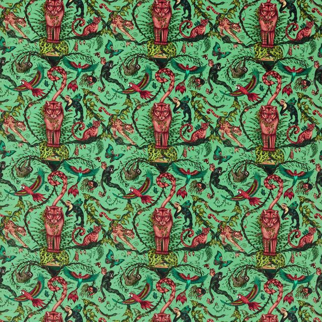 Clarke and Clarke Mythica Fabrics Bosque Dreams Velvet Aquamarine