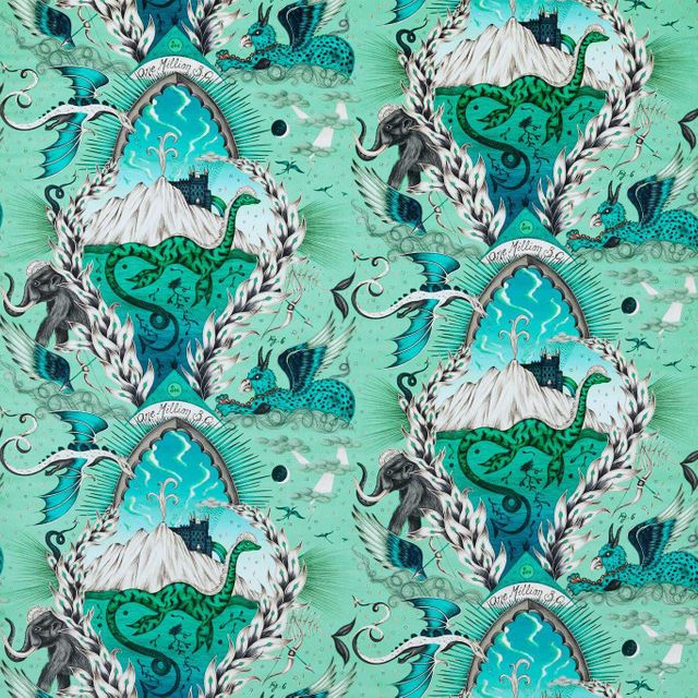 Clarke and Clarke Mythica Fabrics Highlandia Velvet Sage