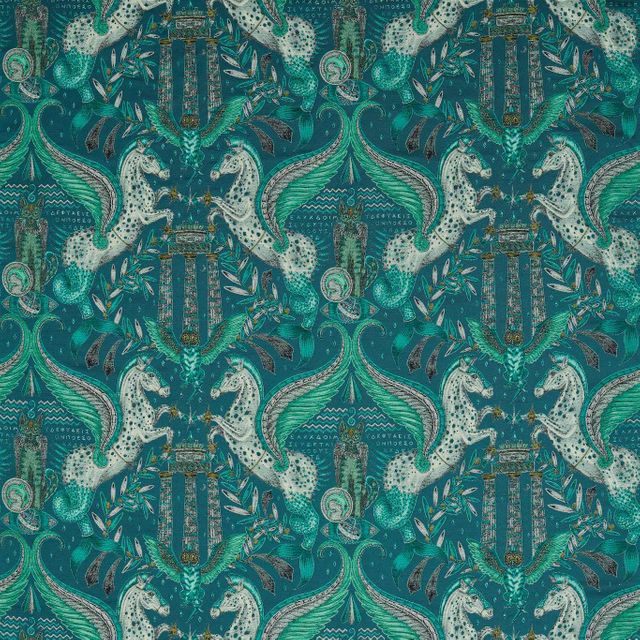 Clarke and Clarke Mythica Fabrics Odyssey Mythos Jacquard Olive