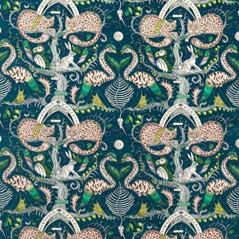 Wonder World Velvet Teal Made To Measure Curtain