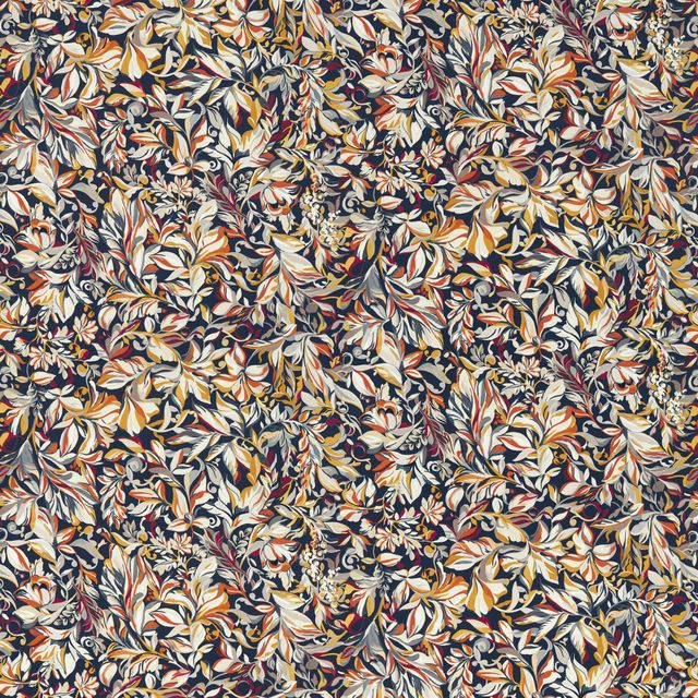 Clarke and Clarke Ferndene Fabric Ashbrook Noir