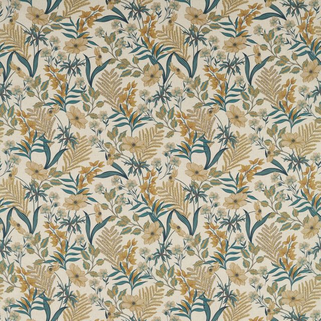 Clarke and Clarke Ferndene Fabric Hazelbury Ochre